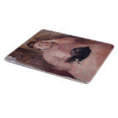 Frau mit Katze (von Edouard Manet) Schneidebrett (Ecke)