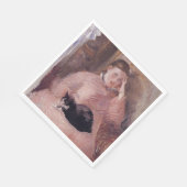 Frau mit Katze (von Edouard Manet) Serviette (Ecke)