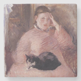 Frau mit Katze (von Edouard Manet) Steinuntersetzer