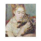 Frau mit Katze von Pierre-Auguste Renoir Notizblock (Vorderseite)