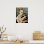 Frau mit Katze von Pierre-Auguste Renoir Poster (Küche)