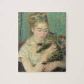 Frau mit Katze von Renoir Art Puzzle (Vertikal)