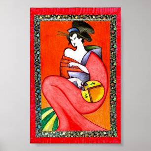 Frau mit Kimono-Poster Poster