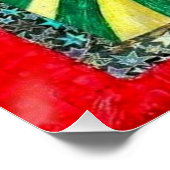 Frau mit Kimono-Print Poster  (Ecke)