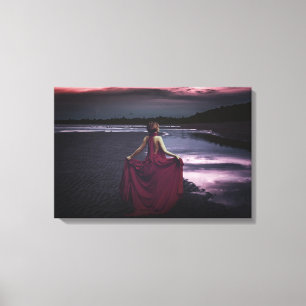 Frau mit Kleid, feine Kunst Leinwanddruck