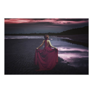 Frau mit Kleid, schöne Kunst Fotodruck