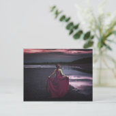 Frau mit Kleid, schöne Kunst Postkarte (Stehend Vorderseite)