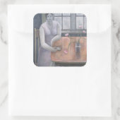 Frau mit Kleincup 2007 Quadratischer Aufkleber (Tasche)