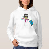 Frau mit Koffer Hoodie (Vorderseite)