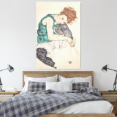 Frau mit Kopf auf Knie Leinwanddruck (Insitu (Schlafzimmer))