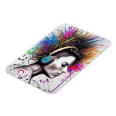 Frau mit Kopfhörern Magnet (Linke Seite)