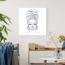 Frau mit Kopftuch, Liniendrawing
