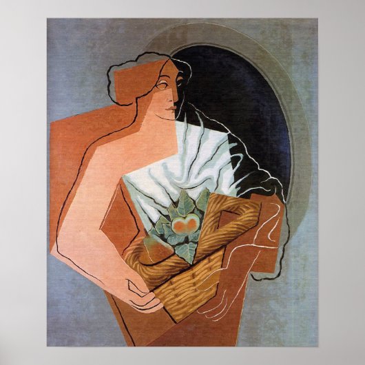 Frau mit Korb von Juan Gris Poster (Vorne)