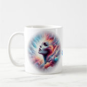 Frau mit kosmischem Aurahaar Kaffeetasse (Links)