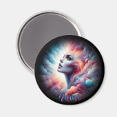 Frau mit kosmischem Aurahaar Magnet (Vorderseite/Rückseite)