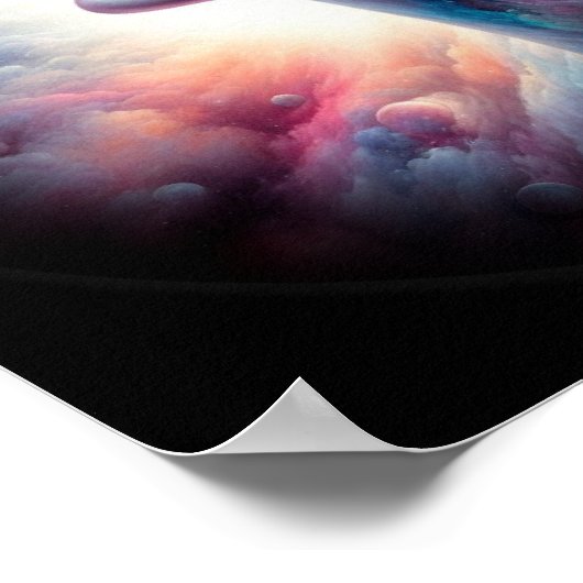 Frau mit kosmischem Aurahaar Poster (Ecke)