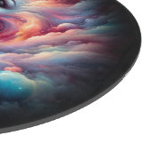 Frau mit kosmischem Aurahaar Schneidebrett (Ecke)