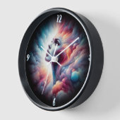 Frau mit kosmischem Aurahaar Uhr (Winkel)