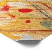 Frau mit Kranich Vogel Farbiger Spritzer Poster (Ecke)
