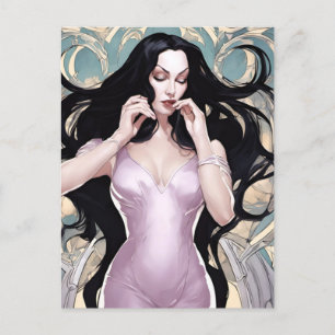 Frau mit langem Haar Postkarte