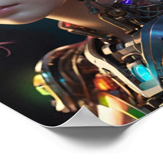 Frau mit lebhaftem rosa Haar Poster (Ecke)