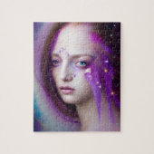 Frau mit Lila Haar-Jigsaw-Puzzle Puzzle (Vertikal)