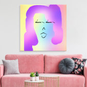 Frau mit Lila Haar-Poster Leinwanddruck (Insitu (Wohnzimmer))