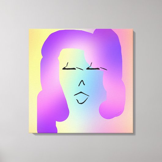 Frau mit Lila Haar-Poster Leinwanddruck (Vorderseite)