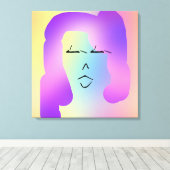 Frau mit Lila Haar-Poster Leinwanddruck (Insitu (Holzboden))