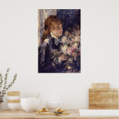 Frau mit Lilacs von Pierre Renoir Poster (Küche)