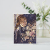 Frau mit Lilacs von Pierre Renoir Postkarte (Stehend Vorderseite)