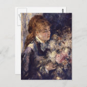 Frau mit Lilacs von Pierre Renoir Postkarte (Vorne/Hinten)