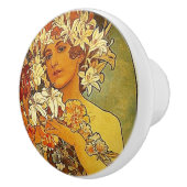 Frau mit Lilies Keramikknauf (Rechts)