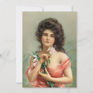 Frau mit Lily   Louis Prang & Co.