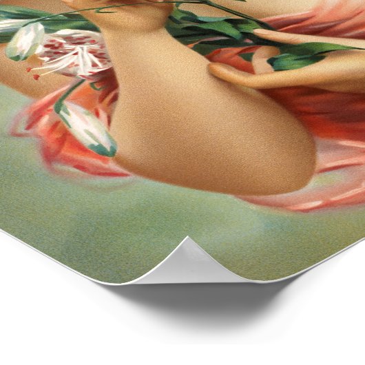 Frau mit Lily | Louis Prang & Co. Poster (Ecke)