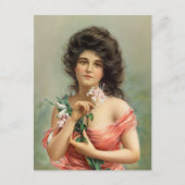 Frau mit Lily | Louis Prang & Co. Postkarte (Vorderseite)