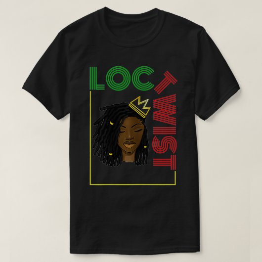 Frau mit Loc, natürliche Afro-Haare-Liebe, Loc-Dre T-Shirt (Design vorne)