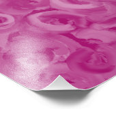 Frau mit lockigem Haar in Rosa Fotodruck (Ecke)
