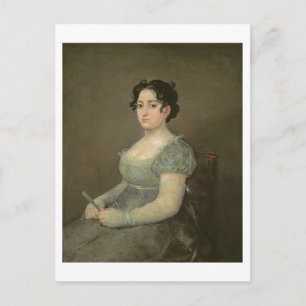 Frau mit Lüfter, c.1805-06 (Öl auf Leinwand) Postkarte