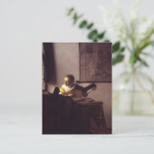 Frau mit Lute Postkarte (Stehend Vorderseite)