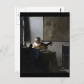 Frau mit Lute von Johannes Vermeer Postkarte (Vorne/Hinten)
