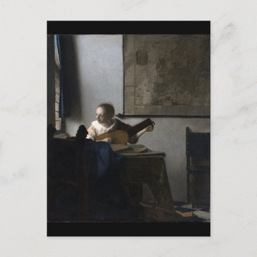 Frau mit Lute von Johannes Vermeer Postkarte (Vorderseite)