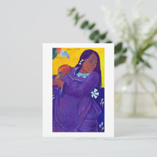Frau mit Mango, Gauguin Postkarte (Stehend Vorderseite)