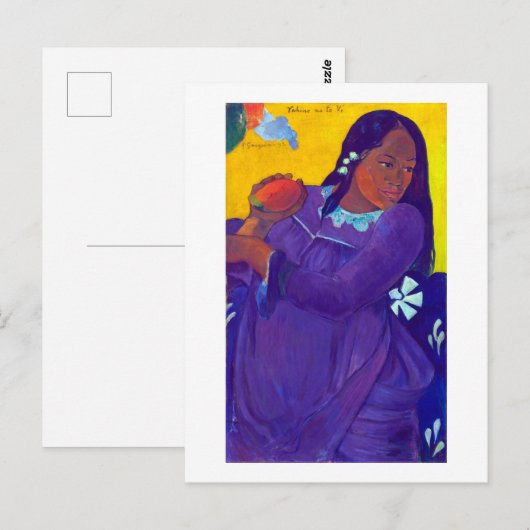 Frau mit Mango, Gauguin Postkarte (Vorne/Hinten)