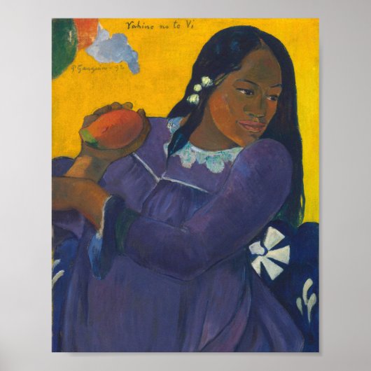 Frau mit Mango | Paul Gauguin Poster (Vorne)