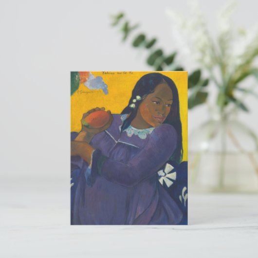 Frau mit Mango | Paul Gauguin Postkarte (Stehend Vorderseite)