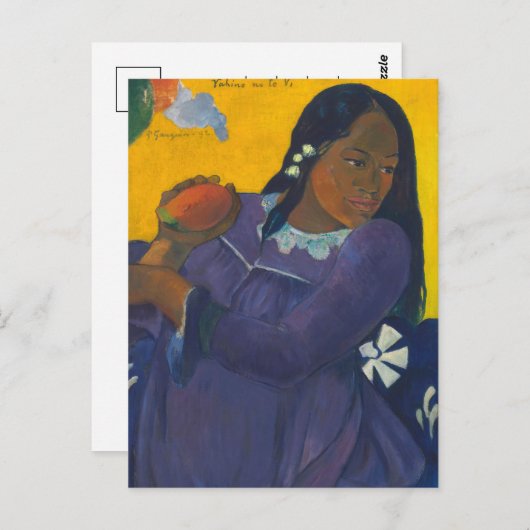 Frau mit Mango | Paul Gauguin Postkarte (Vorne/Hinten)