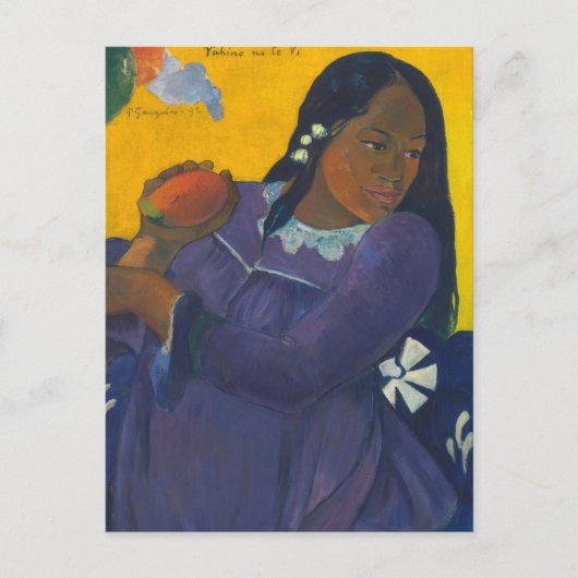 Frau mit Mango | Paul Gauguin Postkarte (Vorderseite)