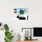 Frau mit Maniküre und Gesichtszügen im Wellness-Ce Poster (Heimbüro)