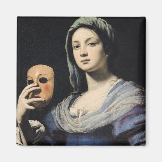 Frau mit Maske 2 Magnet (Vorne)